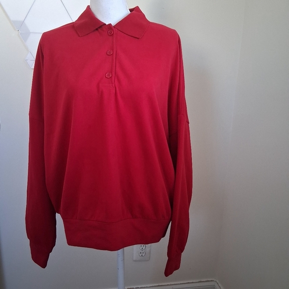 Pomander Place Red Bode Polo Sweatshirt SZ Large NWT - Picture 2 of 12